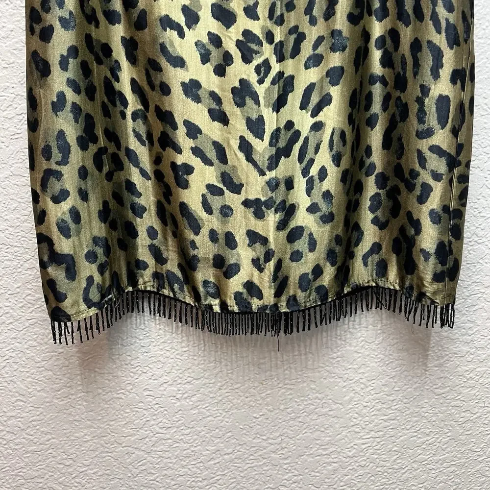 Russell Scott Women’s Sz 12 Animal Print Stretch Knee Length Leopard Skirt - Picture 3 of 10